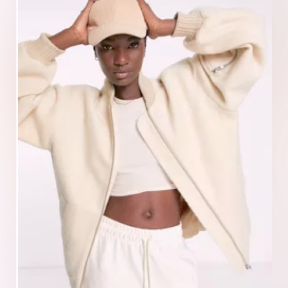 Brushed oversize bomber jacket
